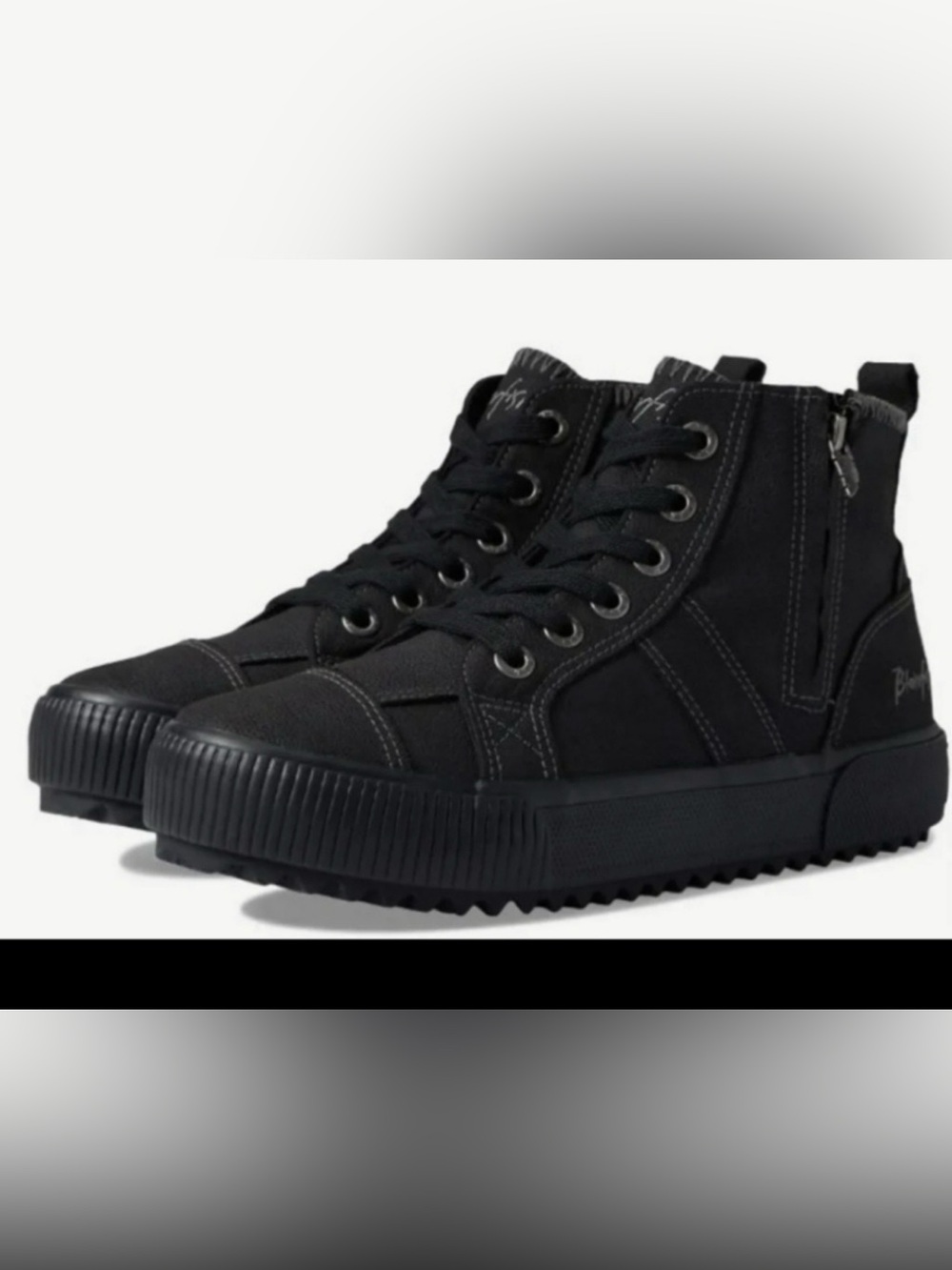Blowfish Black Canvas Lace-Up Ankle Boots